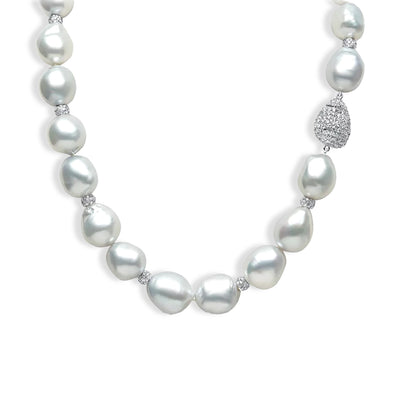 Yoko London Baroque Pearl and Diamond Strand Necklace - J.R.DUNN product