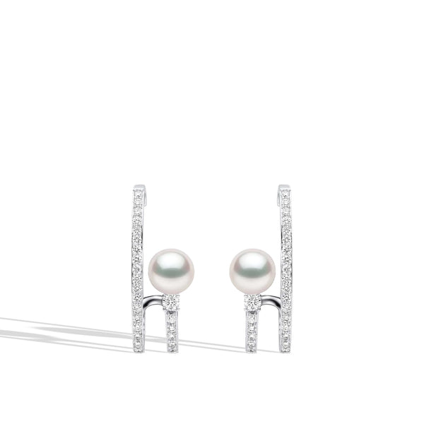 Yoko London Baby Glitz Akoya Pearl Spiral Cuff Earrings