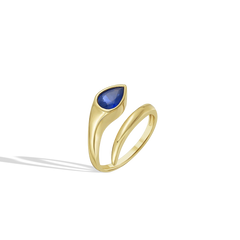 Blue Sapphire Pear Snake Ring