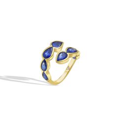 Pear-Shaped Blue Sapphire Bypass Ring