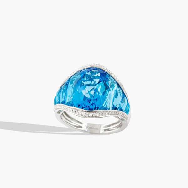 Bellarri Romantic Reflections Blue Topaz and Diamond Ring