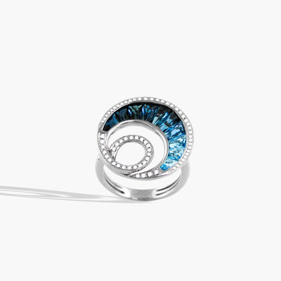 Bellarri Malibu Wave Blue Topaz Open Circle Ring - Bellarri product