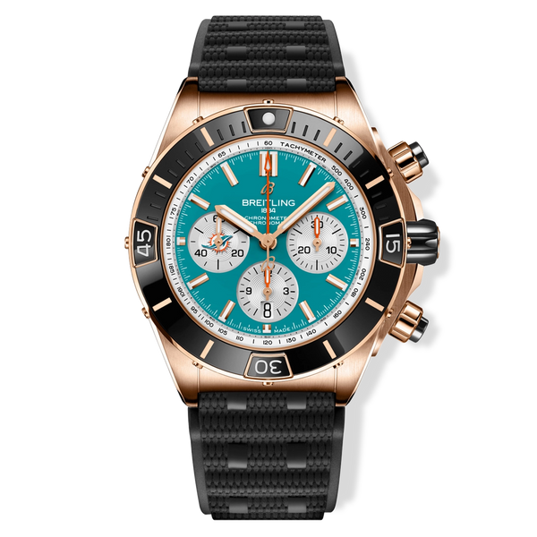 Breitling Super Chronomat B01 44 Miami Dolphins Red Gold Watch