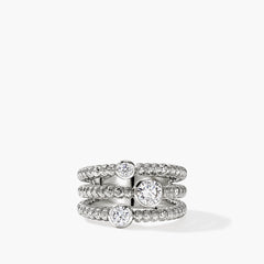 John Hardy Lovestruck Heishi Silver Diamond Ring