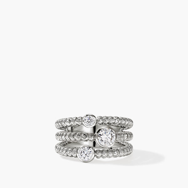 John Hardy Lovestruck Heishi Silver Diamond Ring