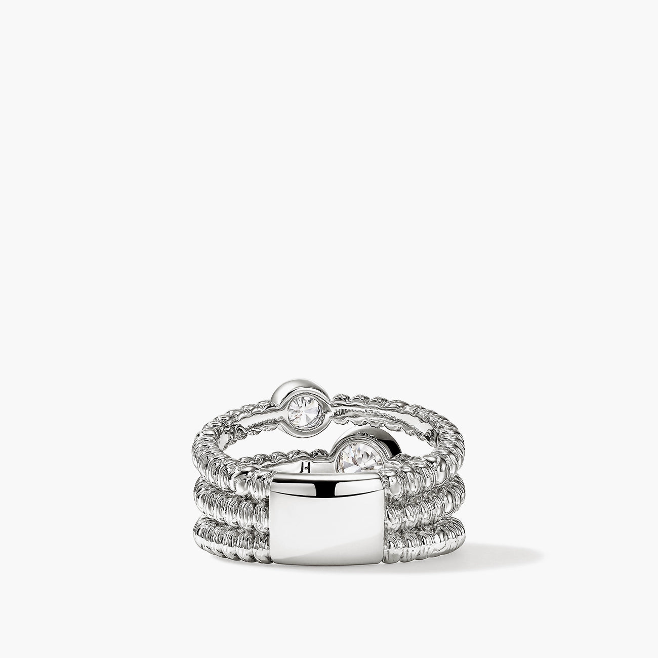 John Hardy Lovestruck Heishi Silver Diamond Ring