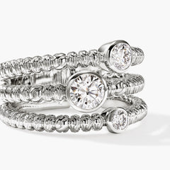 John Hardy Lovestruck Heishi Silver Diamond Ring