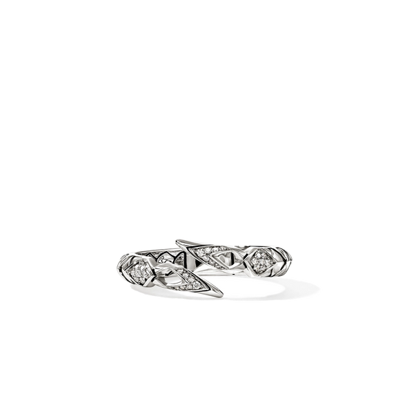 John Hardy Naga Diamond Pavé Single Row Ring
