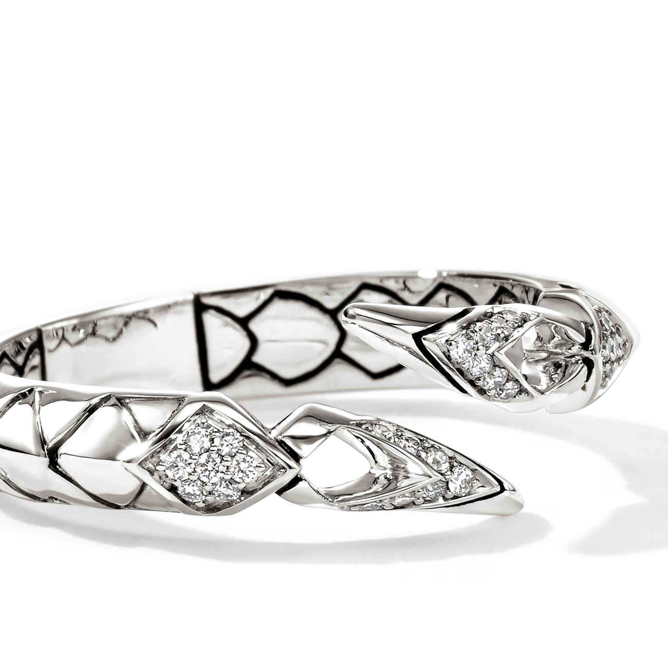 John Hardy Naga Diamond Pavé Single Row Ring