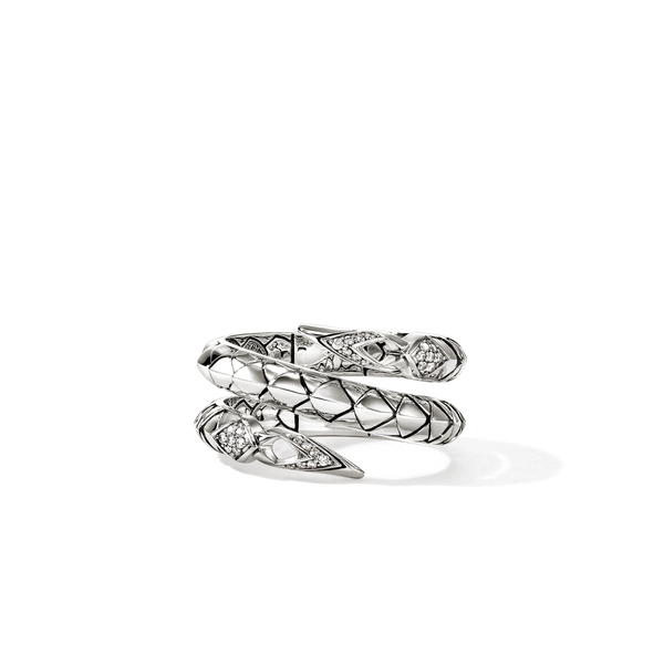 John Hardy Naga Diamond Pavé Double Row Ring