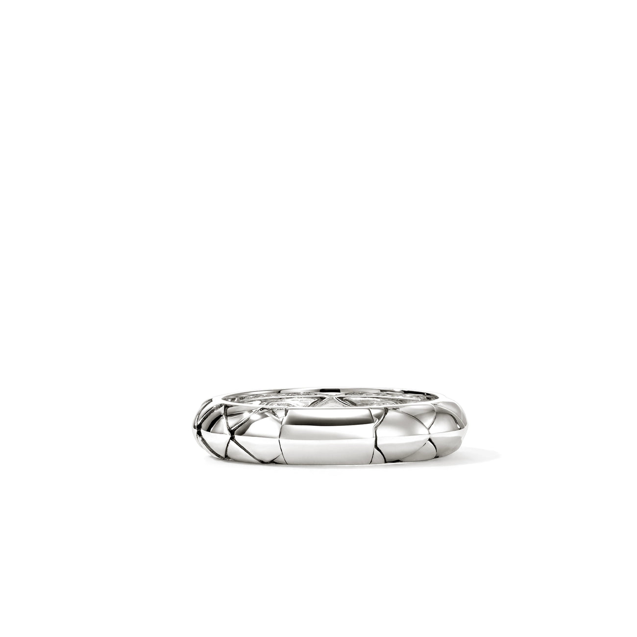 John Hardy Naga Silver Diamond Pavé 4.5mm Band Ring