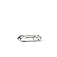 John Hardy Naga Silver Diamond Pavé 4.5mm Band Ring
