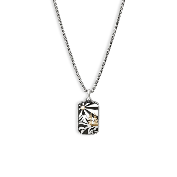 John Hardy Legends Gold and Silver Tag Necklace