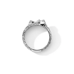 John Hardy Icon Stud Diamond Triple Row Ring