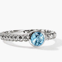 John Hardy Heishi Gem Swiss Blue Topaz Ring