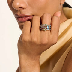 John Hardy Heishi Gemstone Three Band Ring