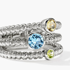 John Hardy Heishi Gemstone Three Band Ring