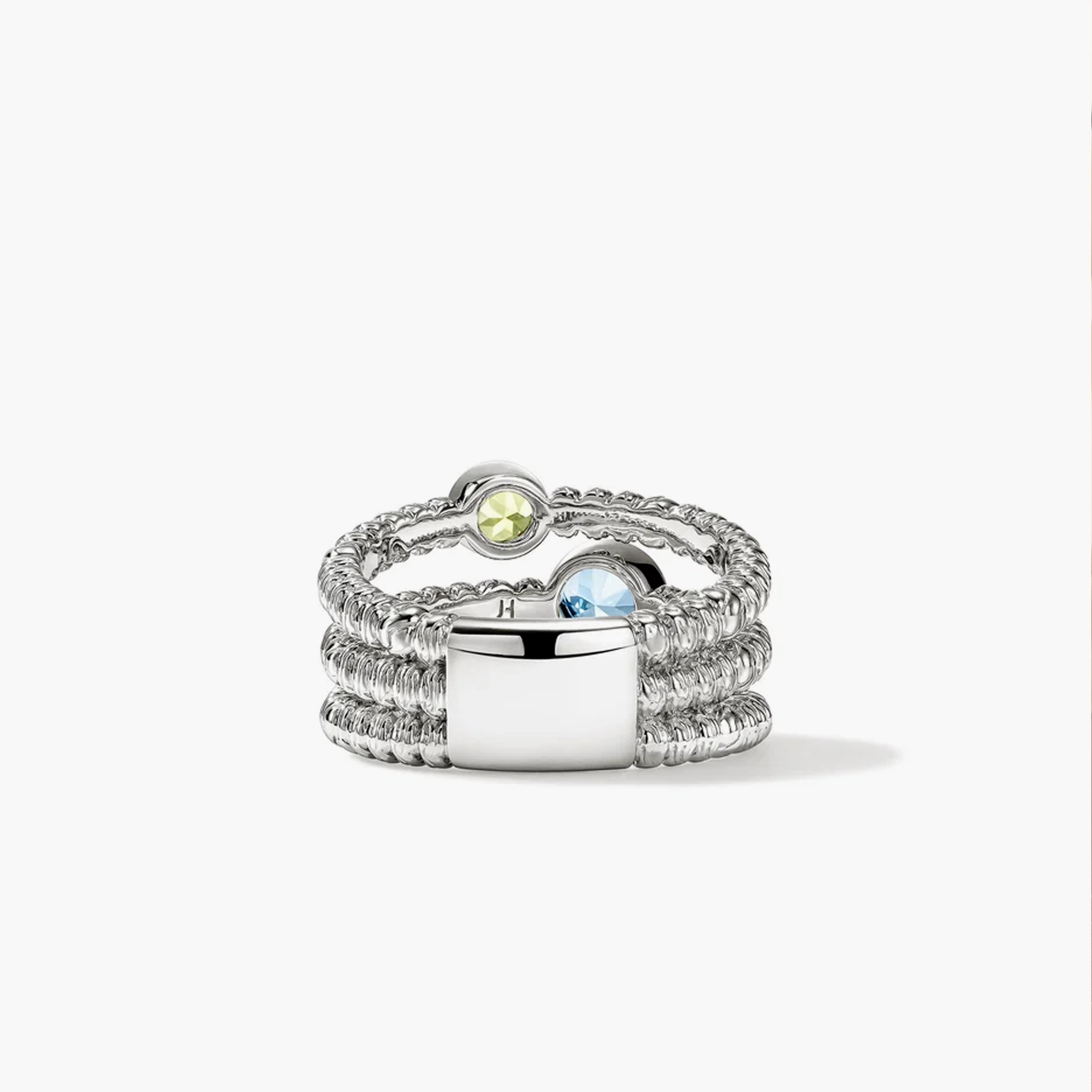 John Hardy Heishi Gemstone Three Band Ring