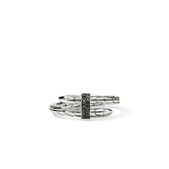 John Hardy Spear Black Sapphire Single Wrap Ring