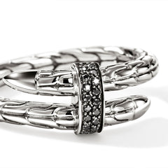 John Hardy Spear Black Sapphire Single Wrap Ring