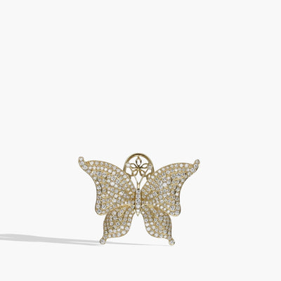 Diamond Butterfly Ring with Articulated Wings - Private Label product