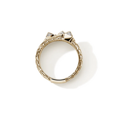 John Hardy Icon Stud Gold Diamond Triple Row Ring