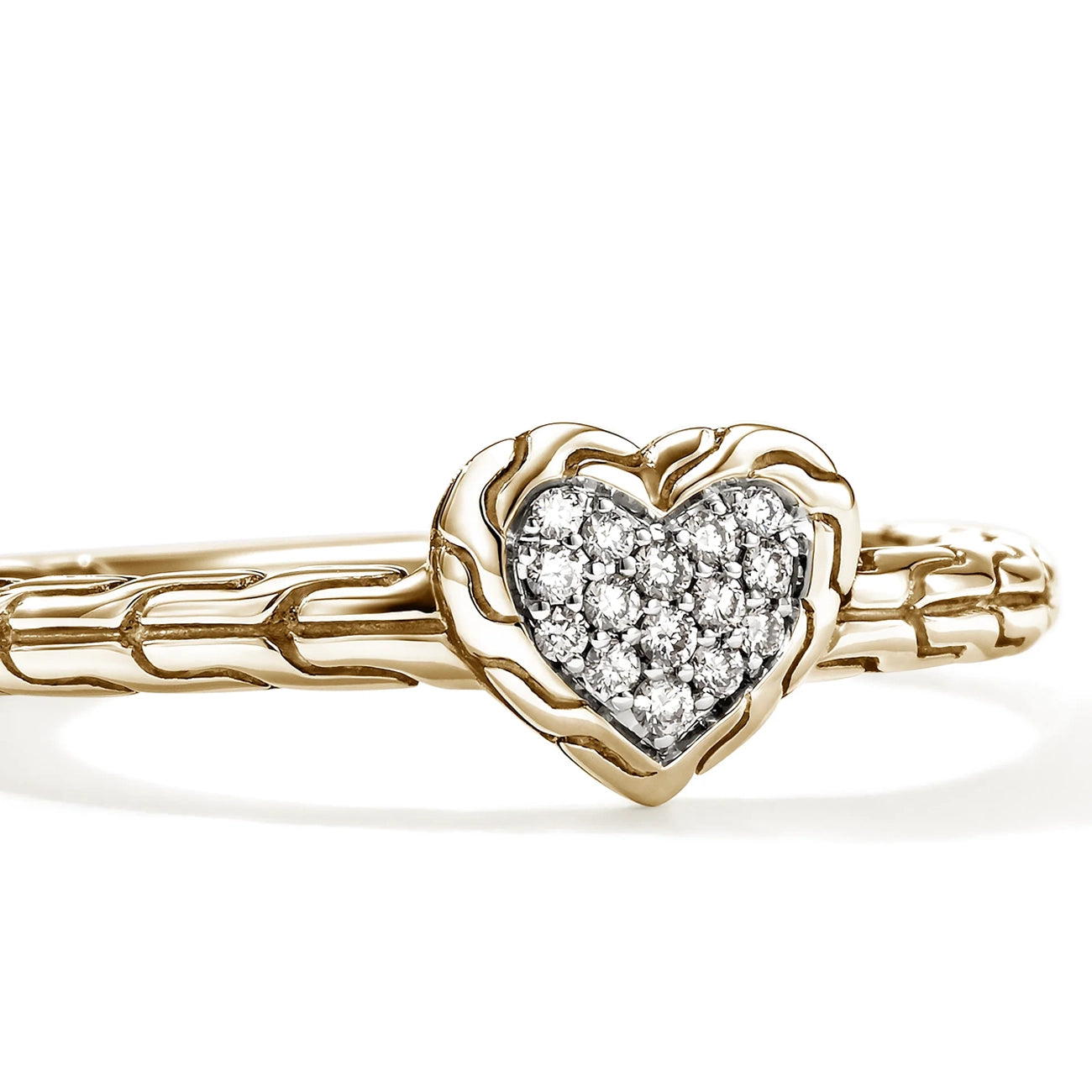 John Hardy Essentials Gold Diamond Heart Ring