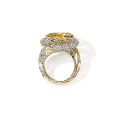 John Hardy Artisan Series Naga Lemon Quartz Cocktail Ring