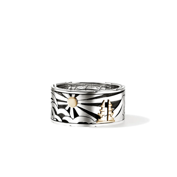 John Hardy Legends Gold and Silver 11.5mm Ring