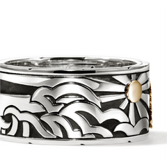 John Hardy Legends Gold and Silver 11.5mm Ring