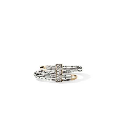 John Hardy Spear 14K Gold and Silver Diamond Pave Single Wrap Ring - John Hardy product