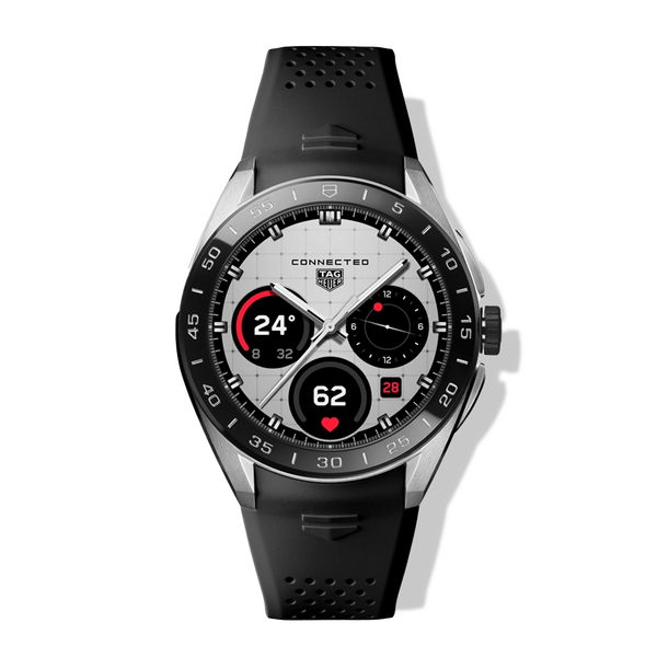 TAG Heuer E5 45MM ブラックレザーベルト TAG Heuer Connected Calibre E5, SBT8A10.BT6292 – J.R.DUNN