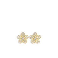Diamond Pavé Flower Stud Earrings