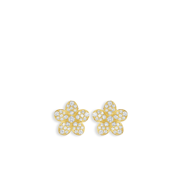 Diamond Pavé Flower Stud Earrings