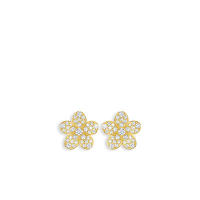 Diamond Pavé Flower Stud Earrings - Private Label product