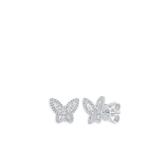Diamond Butterfly Stud Earrings