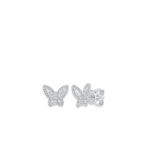 Diamond Butterfly Stud Earrings