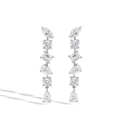 2 Carat Fancy-Shape Diamond Dangle Earrings