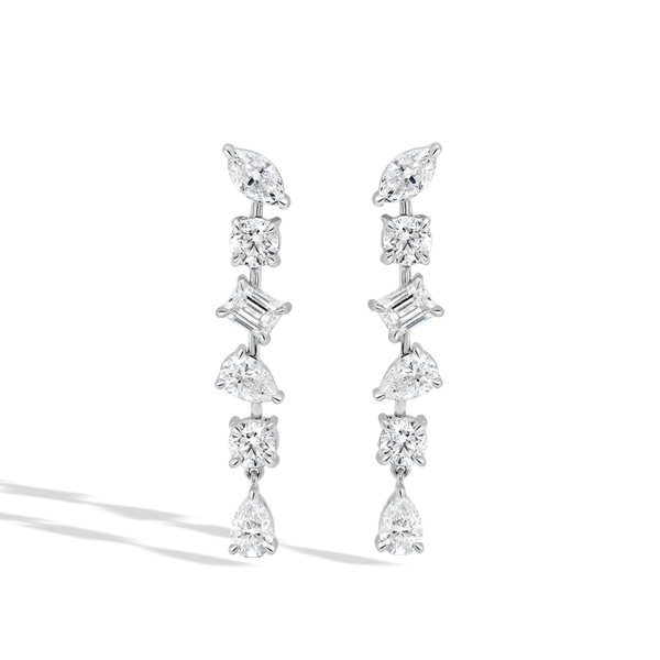 2 Carat Fancy-Shape Diamond Dangle Earrings