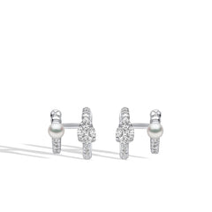 Yoko London Baby Glitz Akoya Pearl Double Hoop Earrings