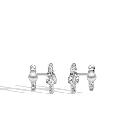 Yoko London Baby Glitz Akoya Pearl Double Hoop Earrings - J.R.DUNN product