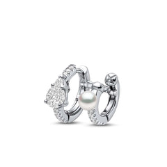 Yoko London Baby Glitz Akoya Pearl Double Hoop Earrings