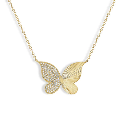 Diamond Pavé Butterfly Pendant Necklace - J.R.DUNN product