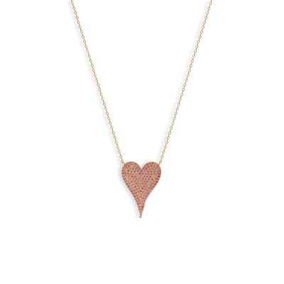 Pink Sapphire Heart Pendant Necklace - Private Label product