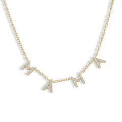 Diamond Pavé Mama Pendant Necklace
