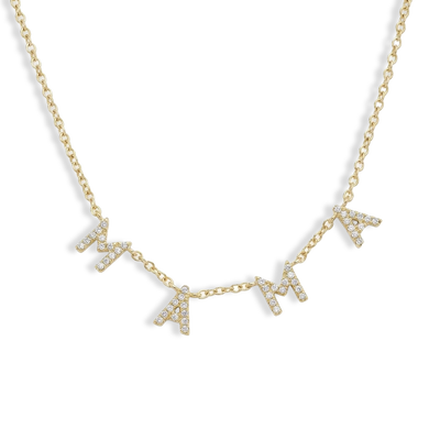 Diamond Pavé Mama Pendant Necklace - Private Label product