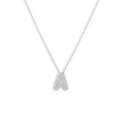 Diamond Pavé Bubble Letter Initial Pendant Necklace