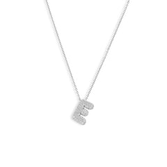 Diamond Pavé Bubble Letter Initial Pendant Necklace