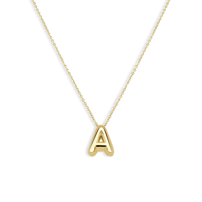 Bubble Letter Initial Pendant Necklace - Private Label product