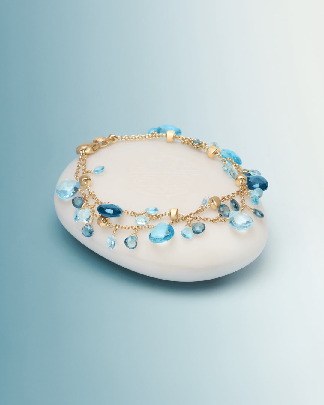 Marco Bicego Marrakech Onde Three Row Diamond Flower Cuff Bracelet